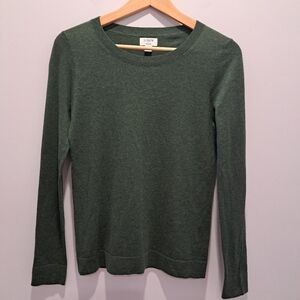 J.Crew Teddie Long Sleeve Dark Forest Green Crew Neck Classic Preppy Sweater XXS